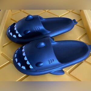 Black and White Shark Sandals with Fun Design